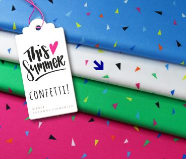 RESTSTÜCK 1,70m !!! - Bio Sweat Confetti - weiß - This Summer - Hamburger Liebe